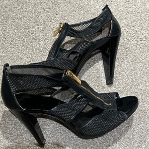 Michael Kors Berkeley Black heel mesh zip up